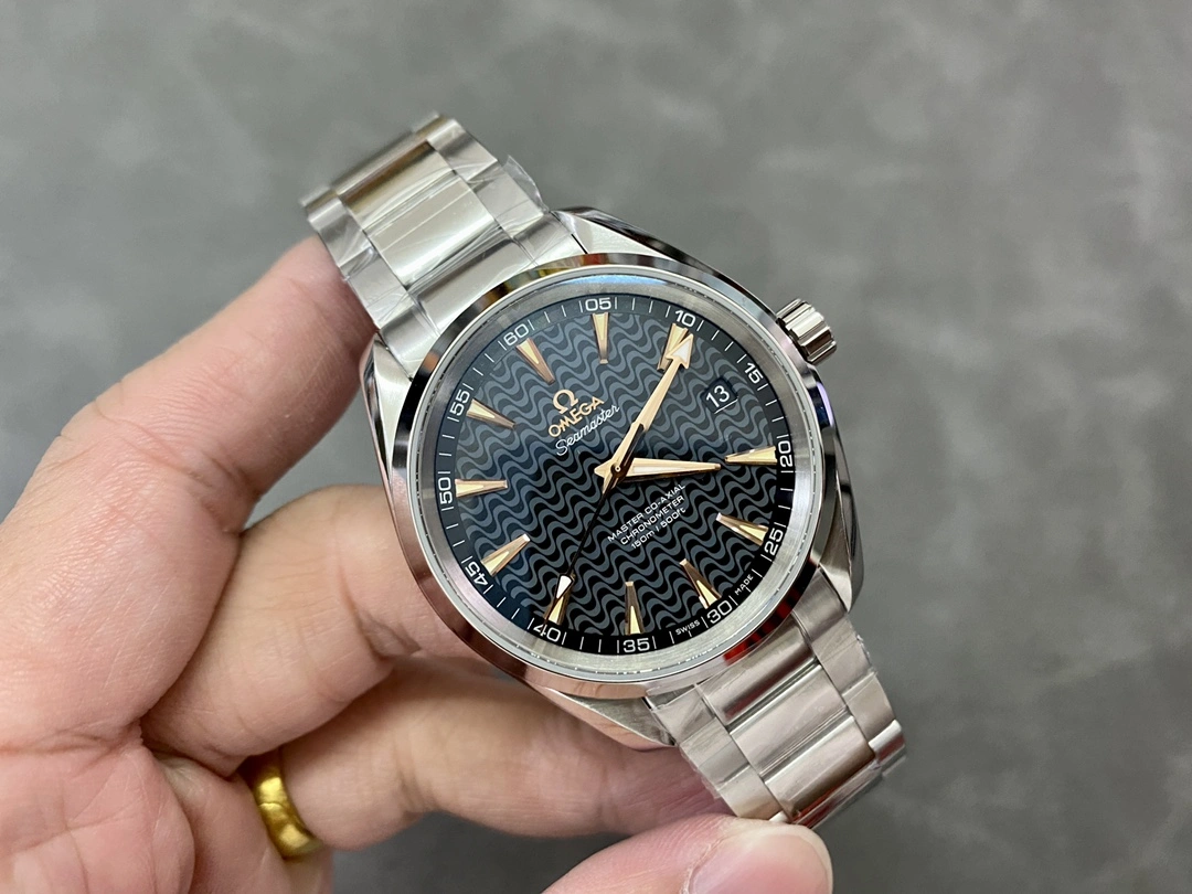 Original CBD Factory Omega Seamaster Aqua Terra 150M 41.5mm Black Wave Dial 18K Rose Gold Hands Stainless Steel Bracelet (231.10.42.21.01.006) 1:1 Super Clone – DD8500 Movement 251